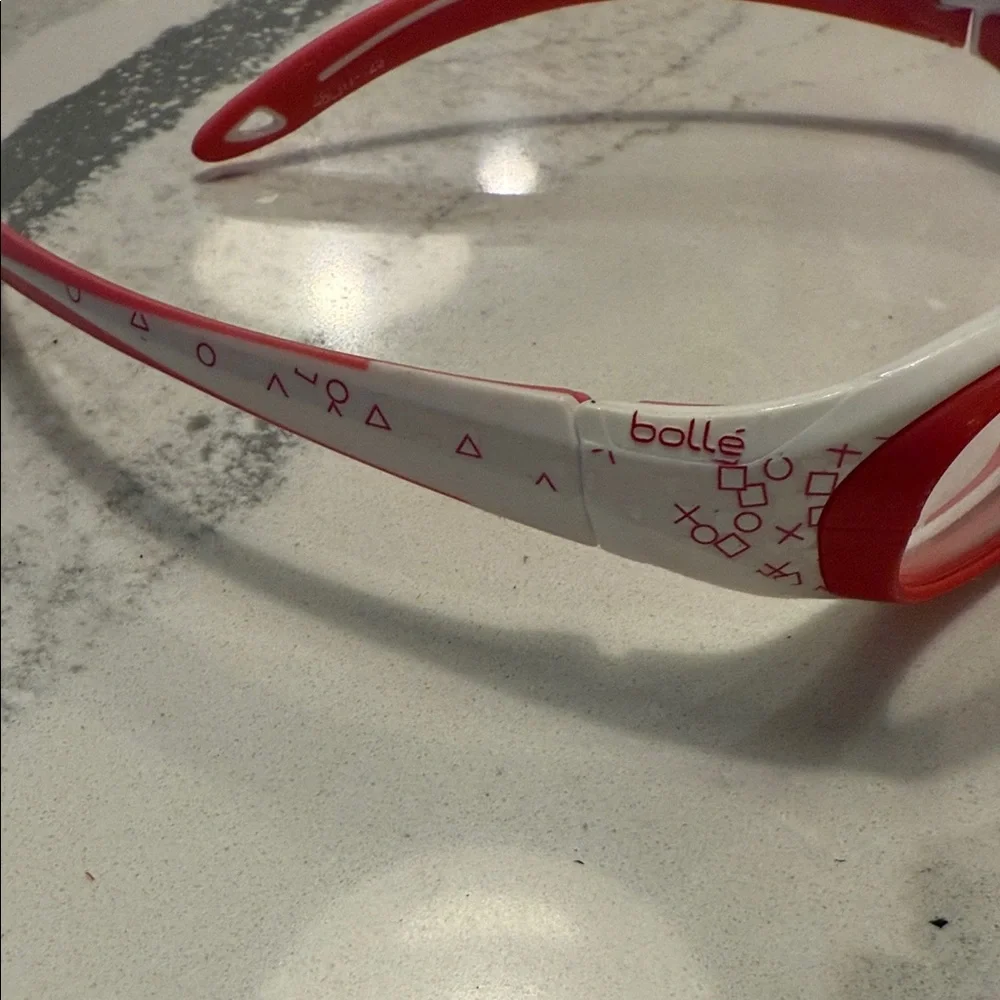 Pink and White Bolle Sports Glasses